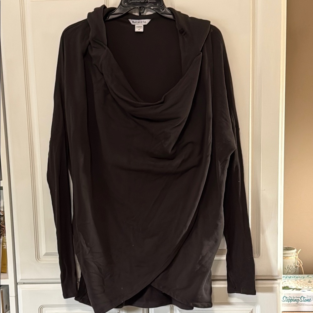 Athleta Dark Brown Long Sleeve Wrap Hoodie
